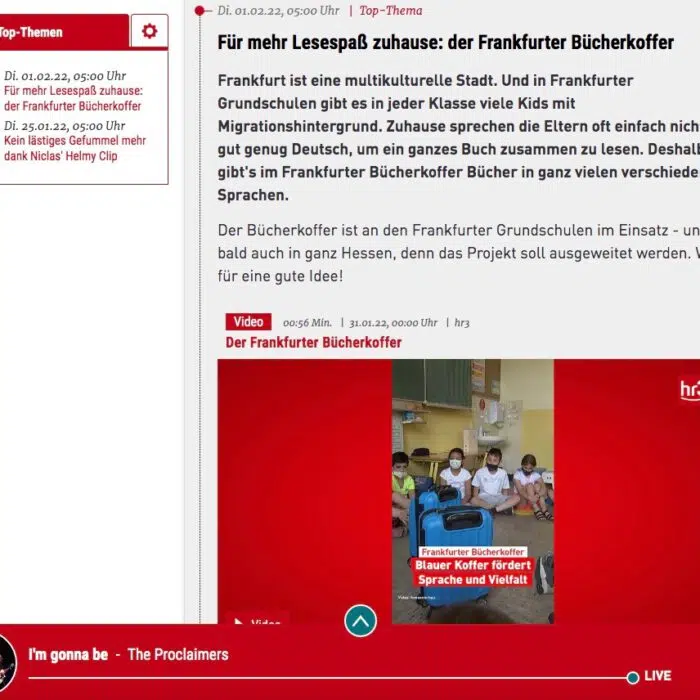 Der Frankfurter Bücherkoffer in der morningshow bei hr3