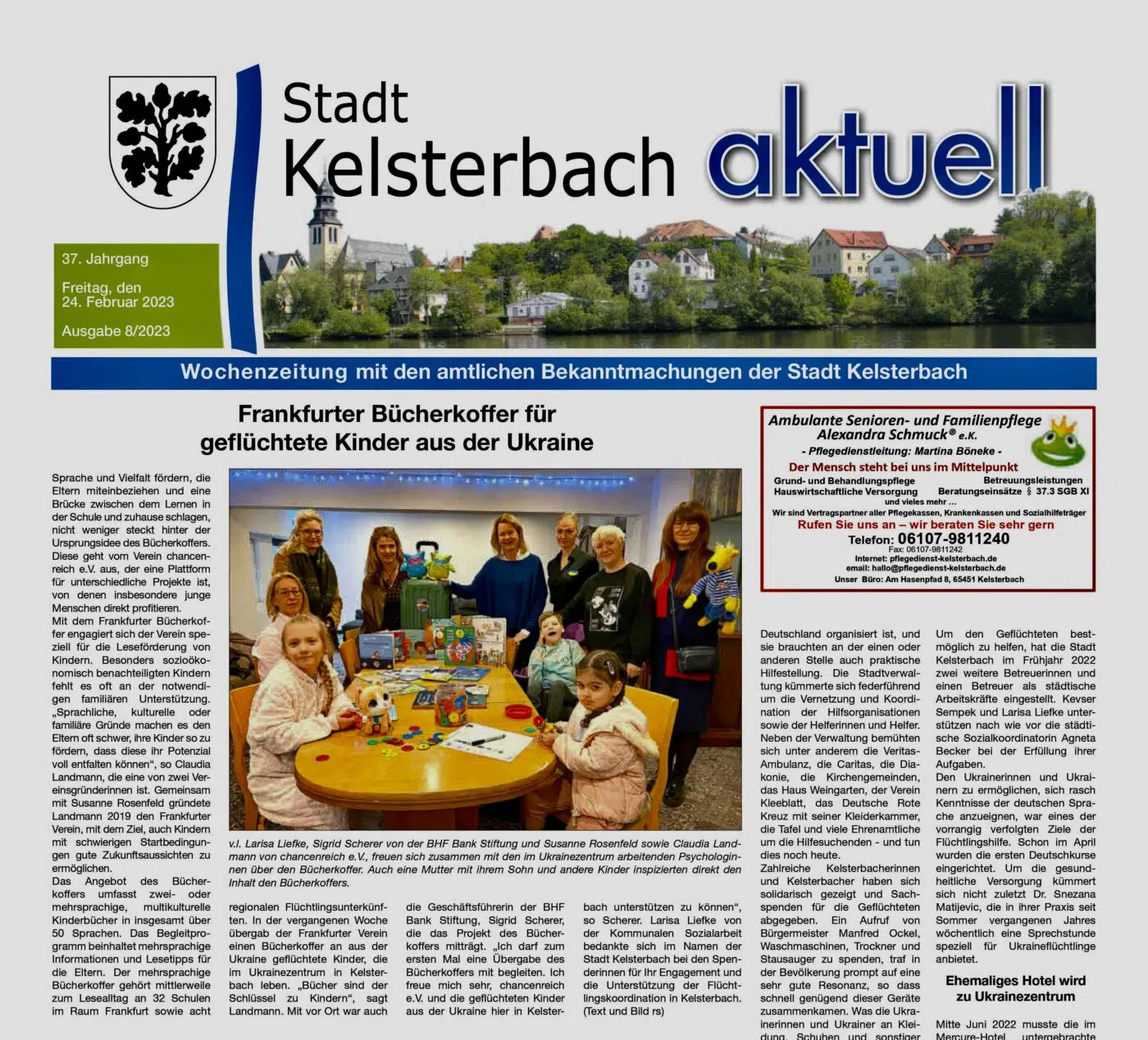 Bücherkoffer für geflüchtete Kinder aus der Ukraine, Stadt Kelsterbach aktuell vom 24.02.2023